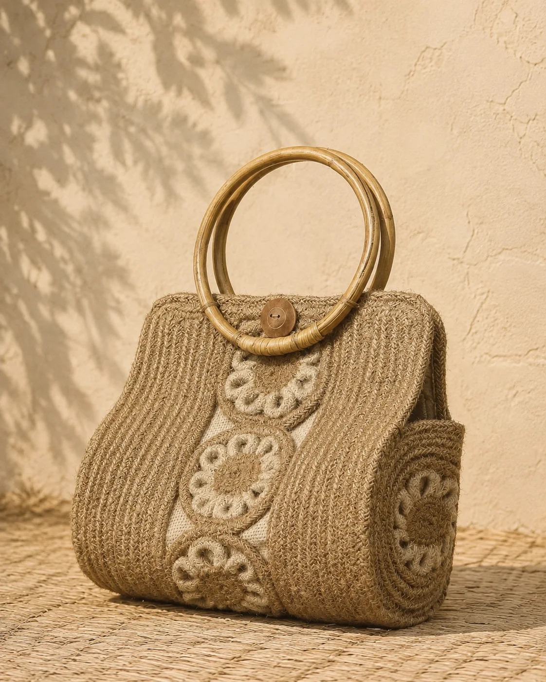 Natural Crochet Handbag by Bunevia